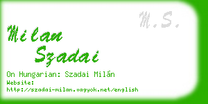 milan szadai business card