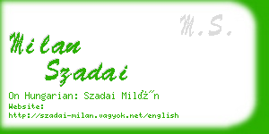 milan szadai business card